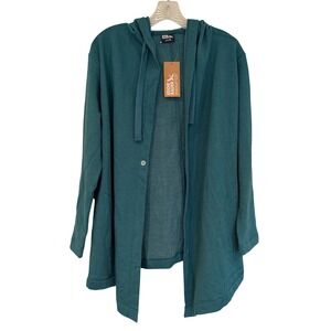 Eddie Bauer Motion Cozy Camp Open Wrap Womens Petite M Teal Activewear Comfy NWT